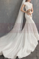 High Collar Lace Mermaid Wedding Gowns With Sleeves - Ref M1907 - 06