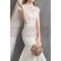 High Collar Lace Mermaid Wedding Gowns With Sleeves - Ref M1907 - 07