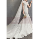 High Collar Lace Mermaid Wedding Gowns With Sleeves - Ref M1907 - 08