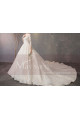 Embroidered Lace Top Ivory Long Sleeve Ball Gowns With Train - Ref M1908 - 04