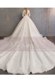 Long Sleeve Ivory Wedding Dresses With Embroidered Lace Appliqued Bodice - Ref M1909 - 03