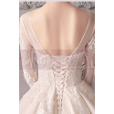 Long Sleeve Ivory Wedding Dresses With Embroidered Lace Appliqued Bodice - Ref M1909 - 02