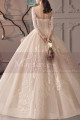 Beautiful Illusion Bodice Long Sleeve Lace Wedding Dress With Plunging Back Neckine - Ref M1910 - 02