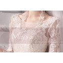 Beautiful Illusion Bodice Long Sleeve Lace Wedding Dress With Plunging Back Neckine - Ref M1910 - 04