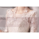 Robe Chic Pour Mariage Princesse Corsage En Dentelle Illusion Manche Longue Tattoo Lace - Ref M1910 - 04