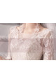 Beautiful Illusion Bodice Long Sleeve Lace Wedding Dress With Plunging Back Neckine - Ref M1910 - 04