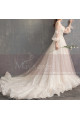 Long Sleeve Vintage Wedding Dresses With Transparent Tulle Bodice And  Golden Glitter - Ref M1911 - 04