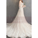 Long Sleeve Vintage Wedding Dresses With Transparent Tulle Bodice And  Golden Glitter - Ref M1911 - 05