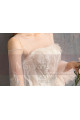 Robe De Mariage Vintage En Organza Corsage Etincelante Manches En Voile Et Jupe A-Line Avec Traîne - Ref M1911 - 03