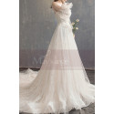 Long Sleeve Vintage Wedding Dresses With Transparent Tulle Bodice And  Golden Glitter - Ref M1911 - 06