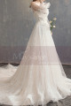 Long Sleeve Vintage Wedding Dresses With Transparent Tulle Bodice And  Golden Glitter - Ref M1911 - 06