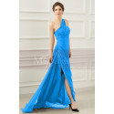 One Shoulder Long Black Blue Prom Dress With Slit - Ref L531 - 02