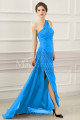 One Shoulder Long Black Blue Prom Dress With Slit - Ref L531 - 02