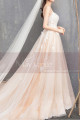 Ivory Spaghetti Strap Ball Gown Wedding Dresses Sweetheart Bodice with Lace Appliqued And Court Train - Ref M1912 - 06