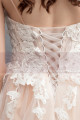 Ivory Spaghetti Strap Ball Gown Wedding Dresses Sweetheart Bodice with Lace Appliqued And Court Train - Ref M1912 - 05