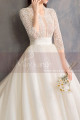 Robe Chic Pour Mariage Haut Façon Veste En Perles Grande Jupe Avec Traîne - Ref M1913 - 04