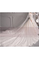 Wedding Dresses With Illusion Lace Long Length Sleeves And Deep Scooped Back - Ref M1914 - 04