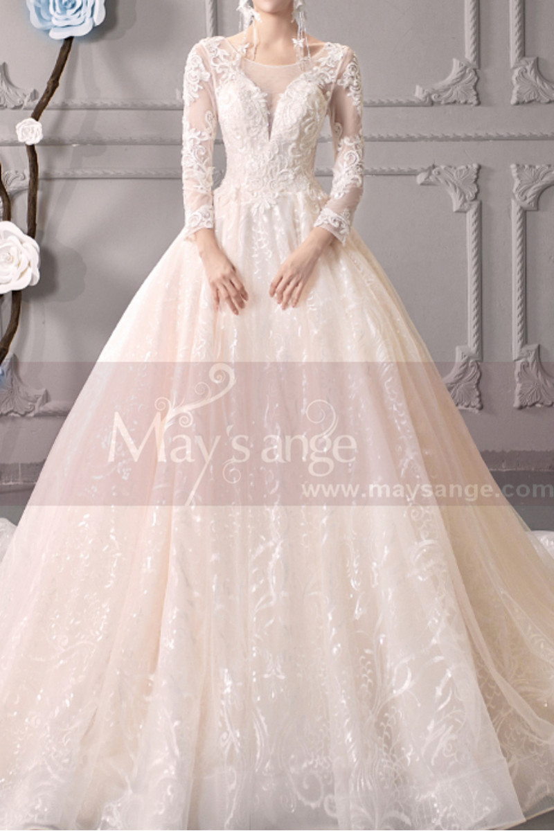 illusion lace wedding dress