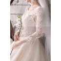 Wedding Dresses With Illusion Lace Long Length Sleeves And Deep Scooped Back - Ref M1914 - 03
