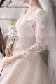 Wedding Dresses With Illusion Lace Long Length Sleeves And Deep Scooped Back - Ref M1914 - 03