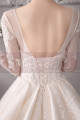 Wedding Dresses With Illusion Lace Long Length Sleeves And Deep Scooped Back - Ref M1914 - 05
