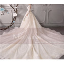 Wedding Dresses With Illusion Lace Long Length Sleeves And Deep Scooped Back - Ref M1914 - 06