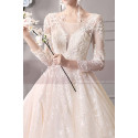 Wedding Dresses With Illusion Lace Long Length Sleeves And Deep Scooped Back - Ref M1914 - 07