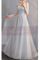 Long Chiffon Off-The-Shoulder Gray Prom Dress Pretty Knot On The Back - Ref L1928 - 05