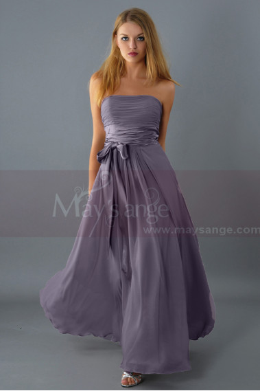 Taupe Semi-Formal Long Dress For Bridesmaid - L083 #1