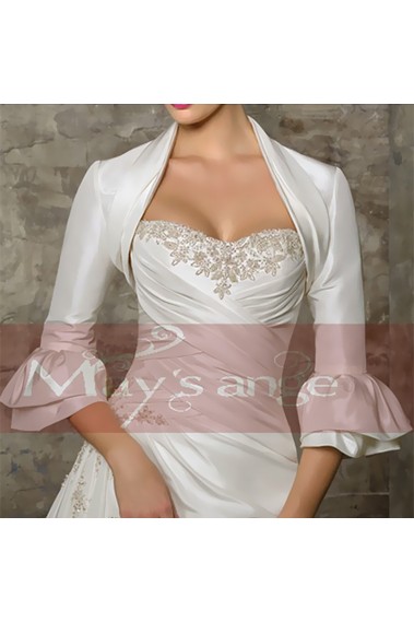 White winter long sleeve bolero bridal - BOL001 #1