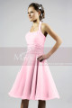 High-Neck Halter Raspberry Short Party Dress - Ref C059 - 02