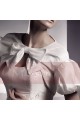 White bolero jacket wedding with bow - Ref BOL005 - 02