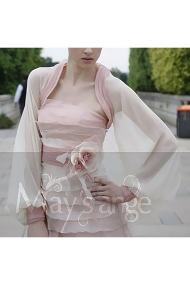 Boléro rose pale mariage manche longue - BOL007 #1