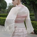 Boléro rose pale mariage manche longue - Ref BOL007 - 03