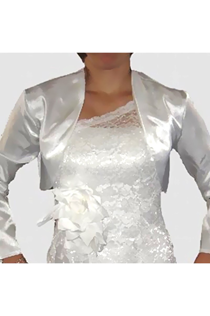 Affordable satin bolero jacket wedding - Ref BOL008 - 01