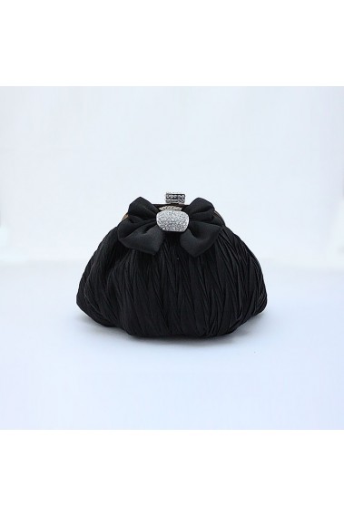 Small black evening bag with tie bow - SAC031 #1