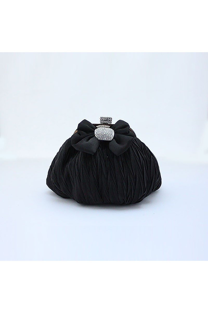 Pochette soirée style bourse noir - Ref SAC031 - 01