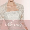 Pretty white lace bridal bolero jacket - Ref BOL009 - 02