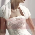 Cap sleeve white bolero shrug wedding - Ref BOL013 - 02