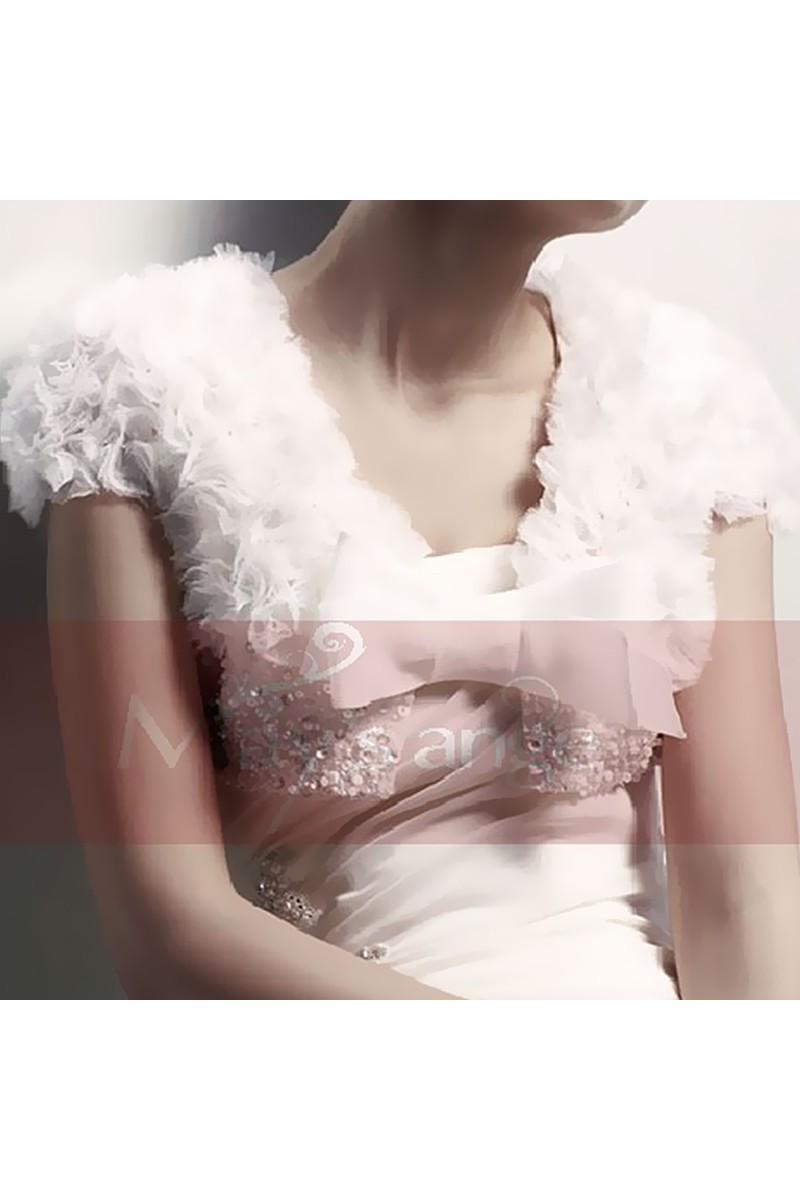 Fashion white feather bolero wedding - Ref BOL014 - 01