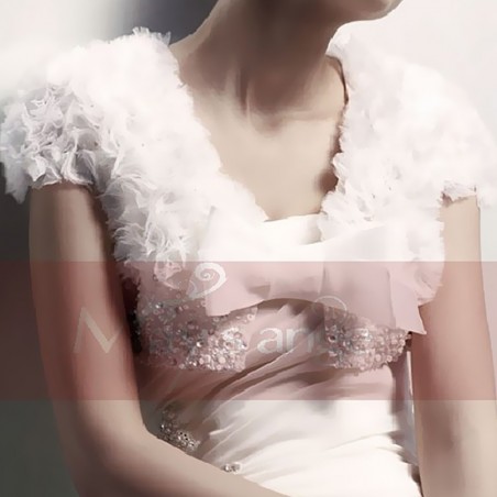 Bolero plume mariage blanc avec strass