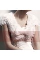 Bolero plume mariage blanc avec strass - Ref BOL014 - 02