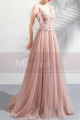 Long Tulle Embellished V-Neck Backless Prom Dress - Ref L1941 - 02