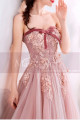 Embroidered-Bodice Pink Long Ball-Gown-Style Prom Dress - Ref L1938 - 02
