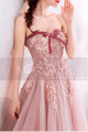 Robe Ceremonie Mariage Longue Rose Chic Bustier Fleuri - Ref L1938 - 02