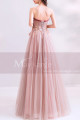Embroidered-Bodice Pink Long Ball-Gown-Style Prom Dress - Ref L1938 - 04