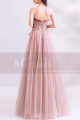 Robe Ceremonie Mariage Longue Rose Chic Bustier Fleuri - Ref L1938 - 04