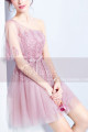 Pink Short Bridesmaid One-Shoulder Dresses - Ref C1920 - 03