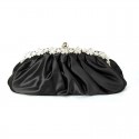 Sac soirée noir A fleurs strass - Ref SAC064 - 02