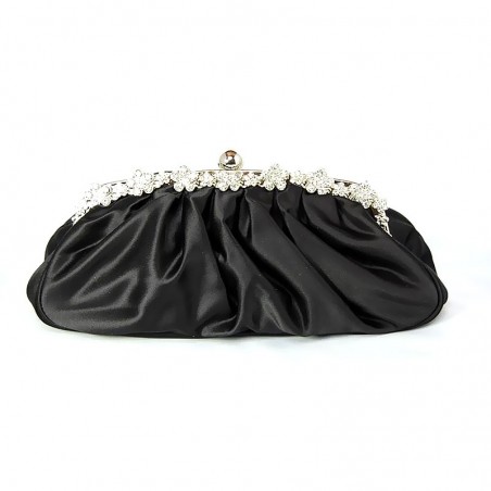 Fashion cheap satin black evening bag